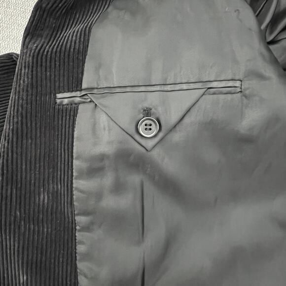 David Taylor Mens Black/Brown Corduroy Two Button‎ Sports Coat Blazer Size 48R - Picture 14 of 14